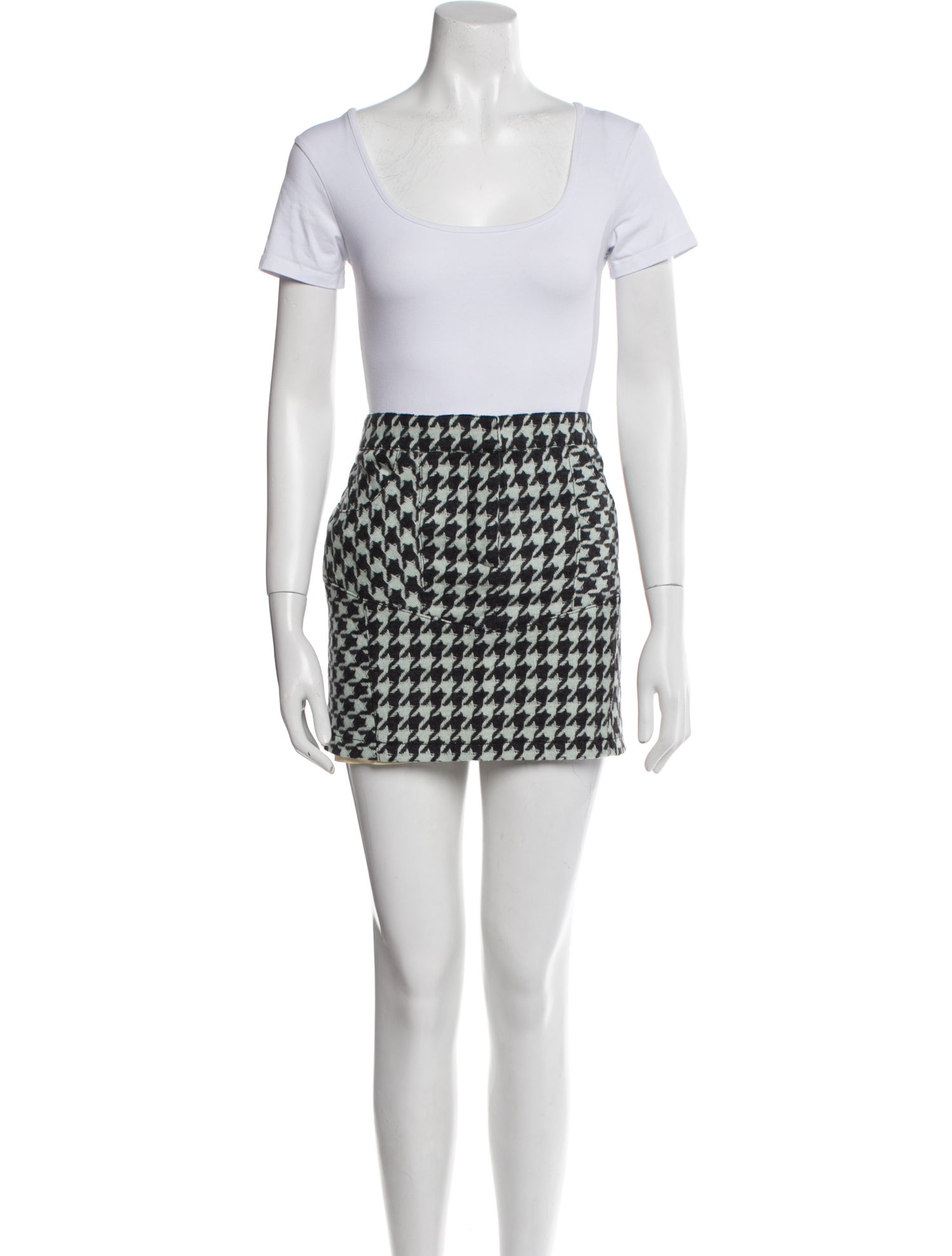 Emporio Armani Wool Houndstooth Print Skirt Set